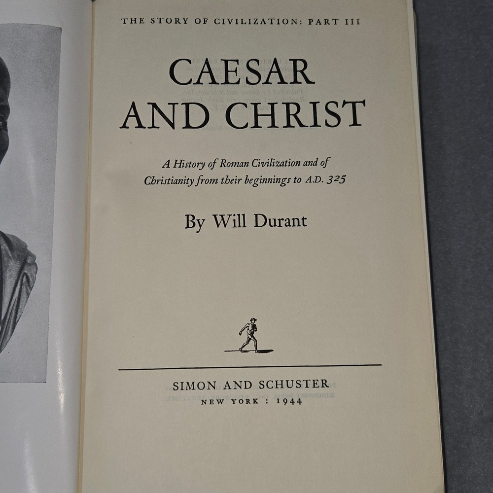 Simon and Schuster Caesar and Christ Will Durant 1944 Hardcover Red History Book